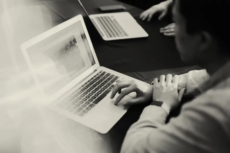Executive working on a laptop